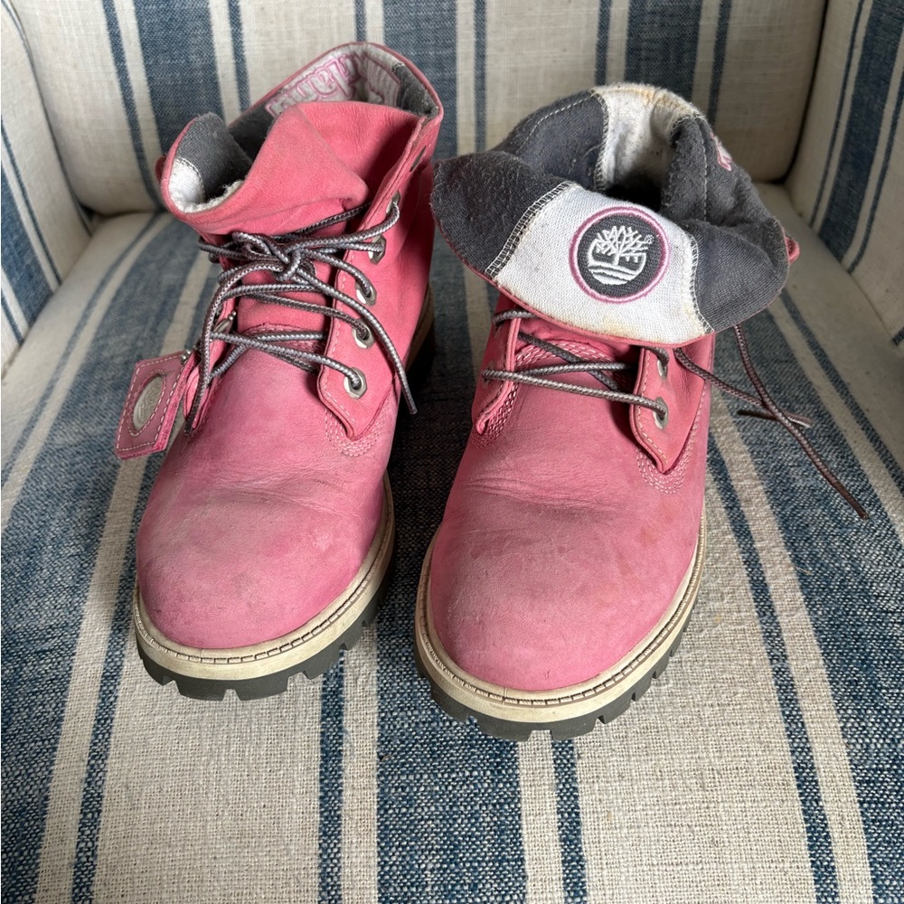 Timberland Pink Fold-Over Boots